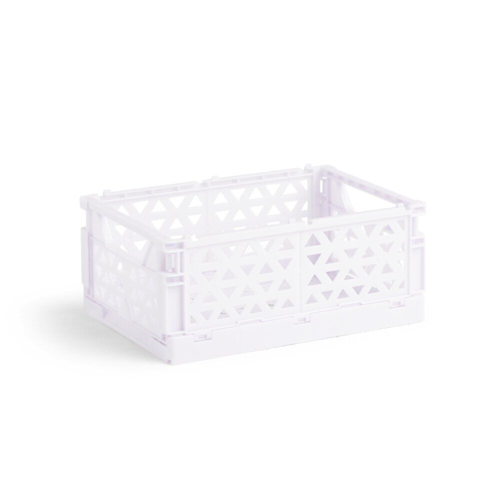 Caisse pliable polypropylène 17x12x7.5cm violet pastel