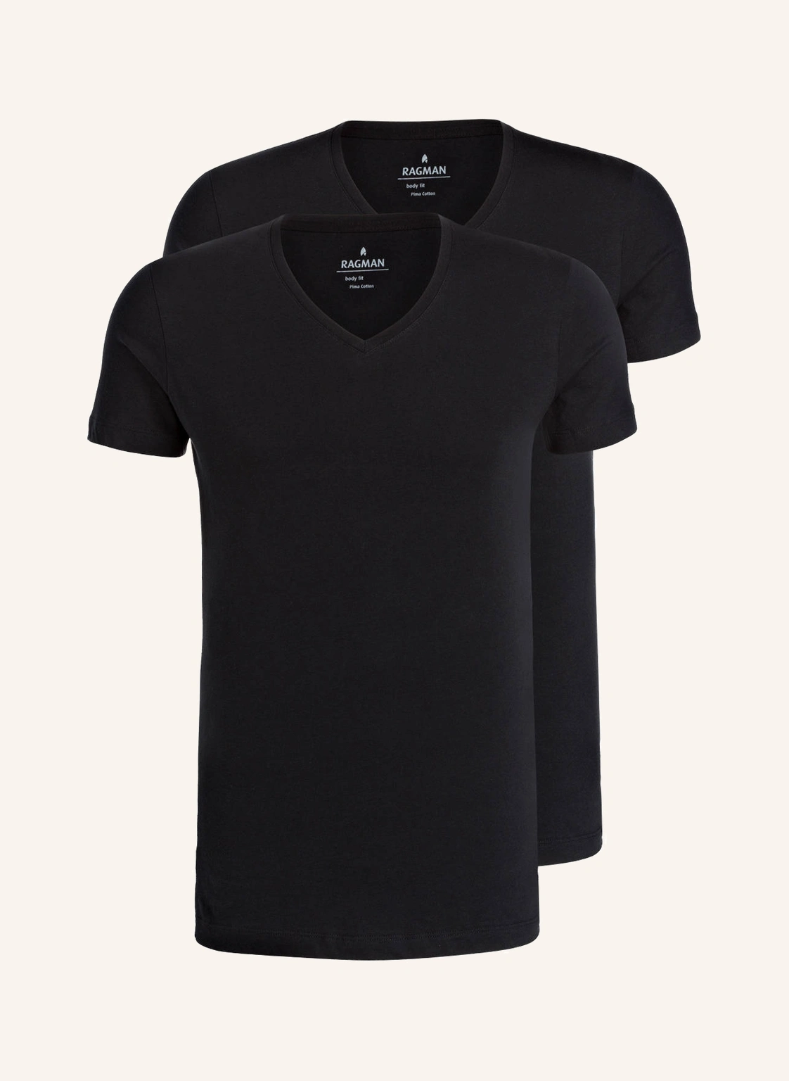 RAGMAN 2er-Pack V-Shirts