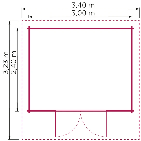 Gartenhaus »La Spezia«, Holz, BxHxT: 340 x 254 x 343 cm (Außenmaß inkl. Dachüberstand)
