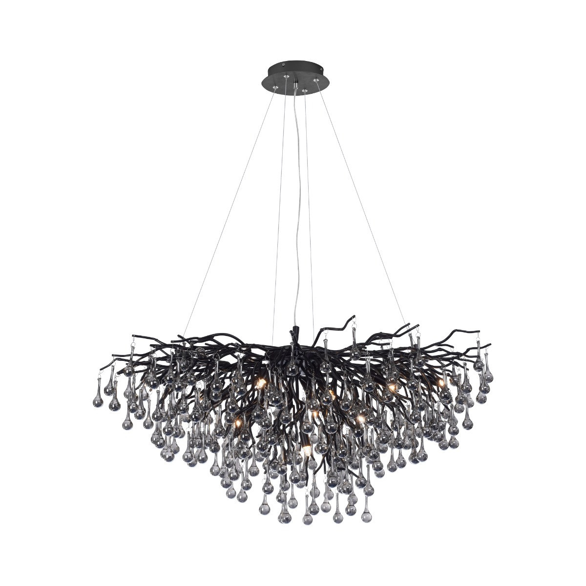 Lampa wisząca czarna ICICLE 10xG9x40W wym: 250x100x50 cm Paul Neuhaus