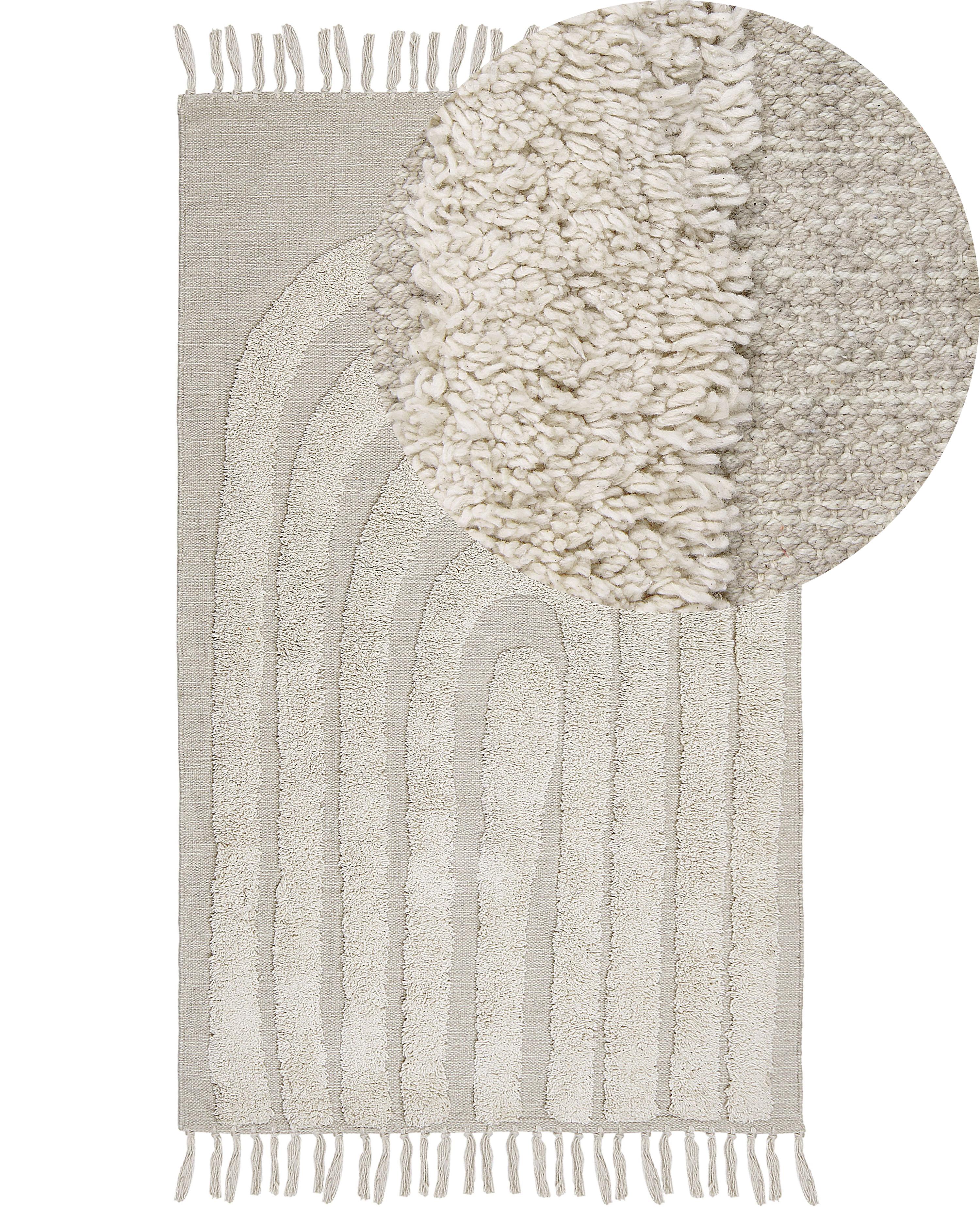Rug HAKKARI Light Beige 80 x 150 cm Cotton