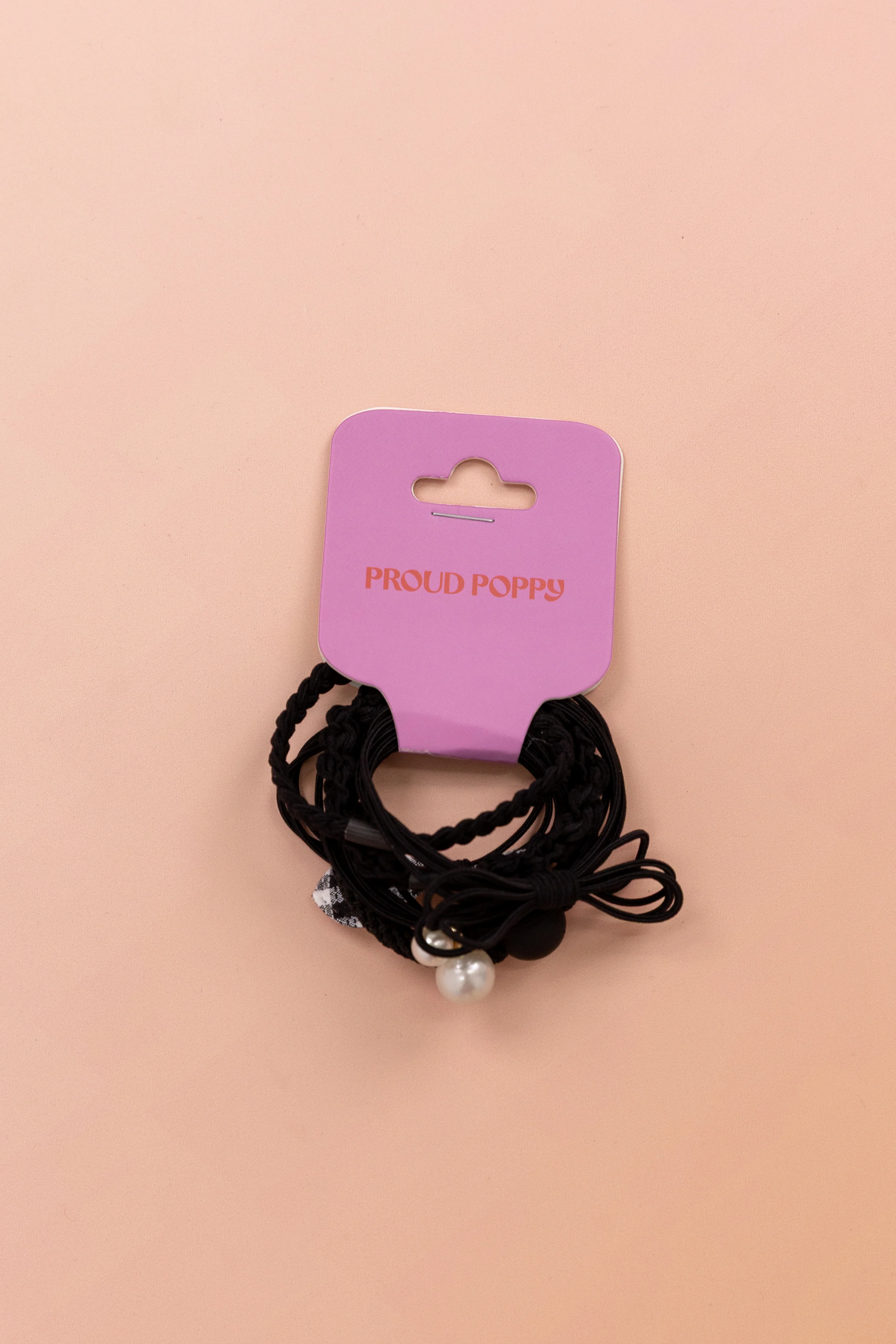 Black Mixed Hair Ties - 6 Pack