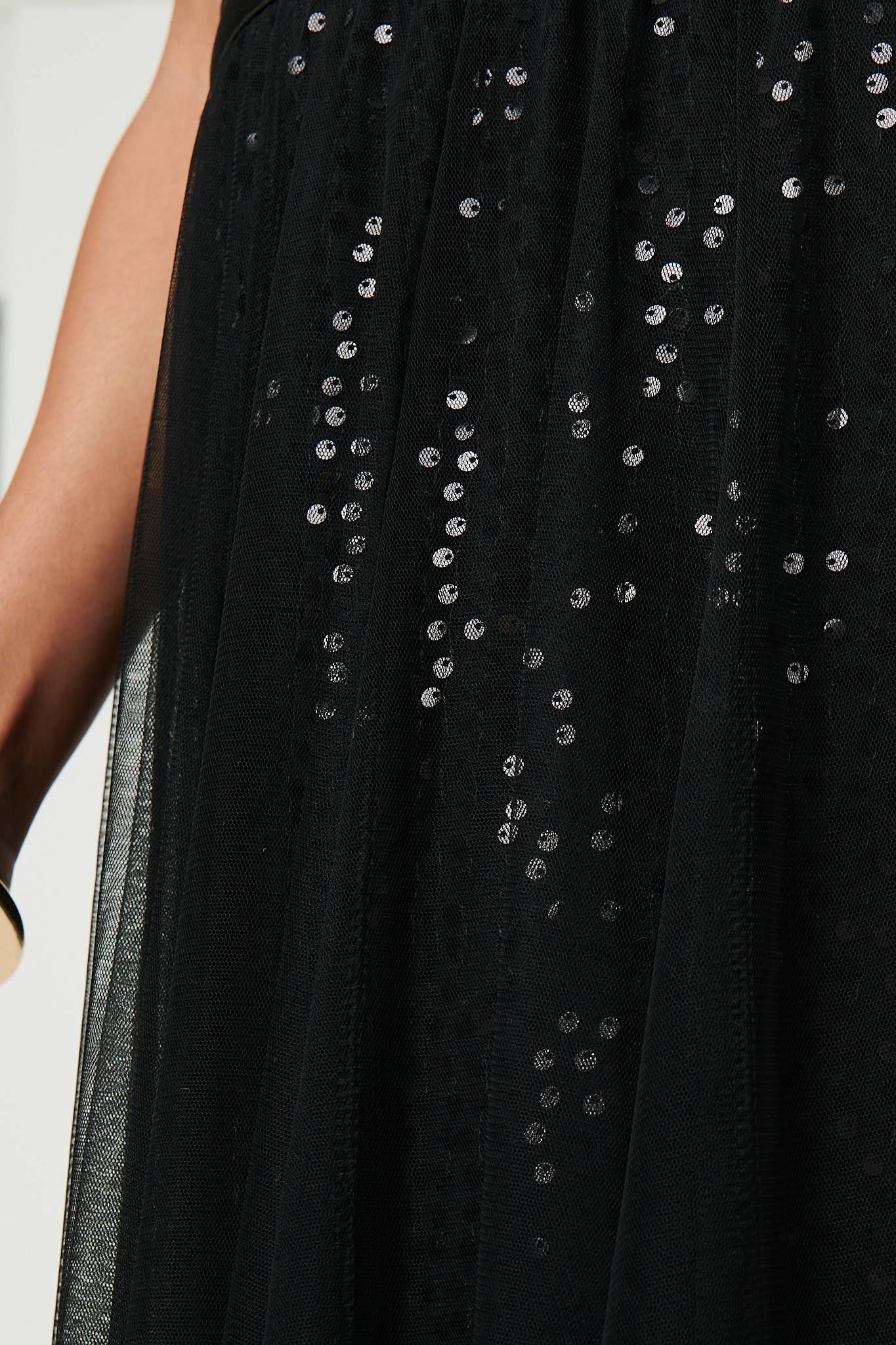 Izabel London Embellished Mesh Layer Midi Skirt