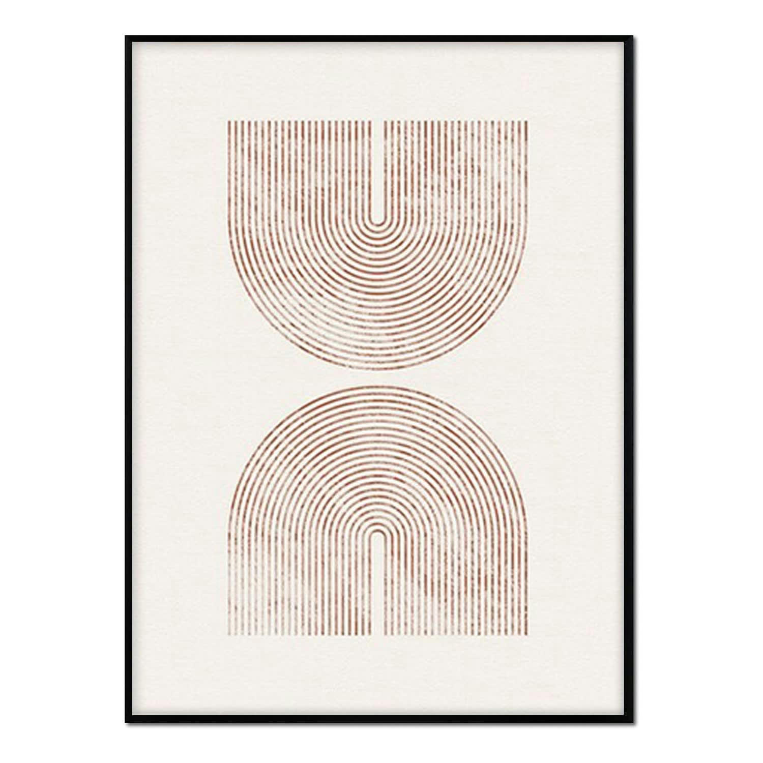 MINIMALISMO - Affiche avec cadre noir -  géométrie abstraite - 30x40