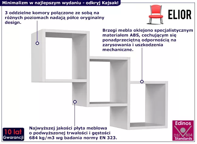 Trzykomorowa półka ścienna - Orlo