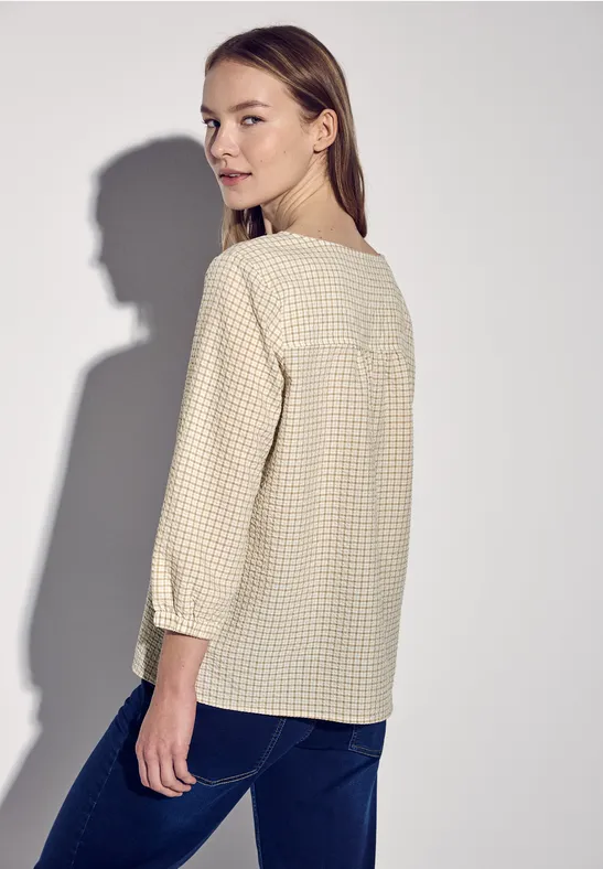 Karierte Seersucker Bluse