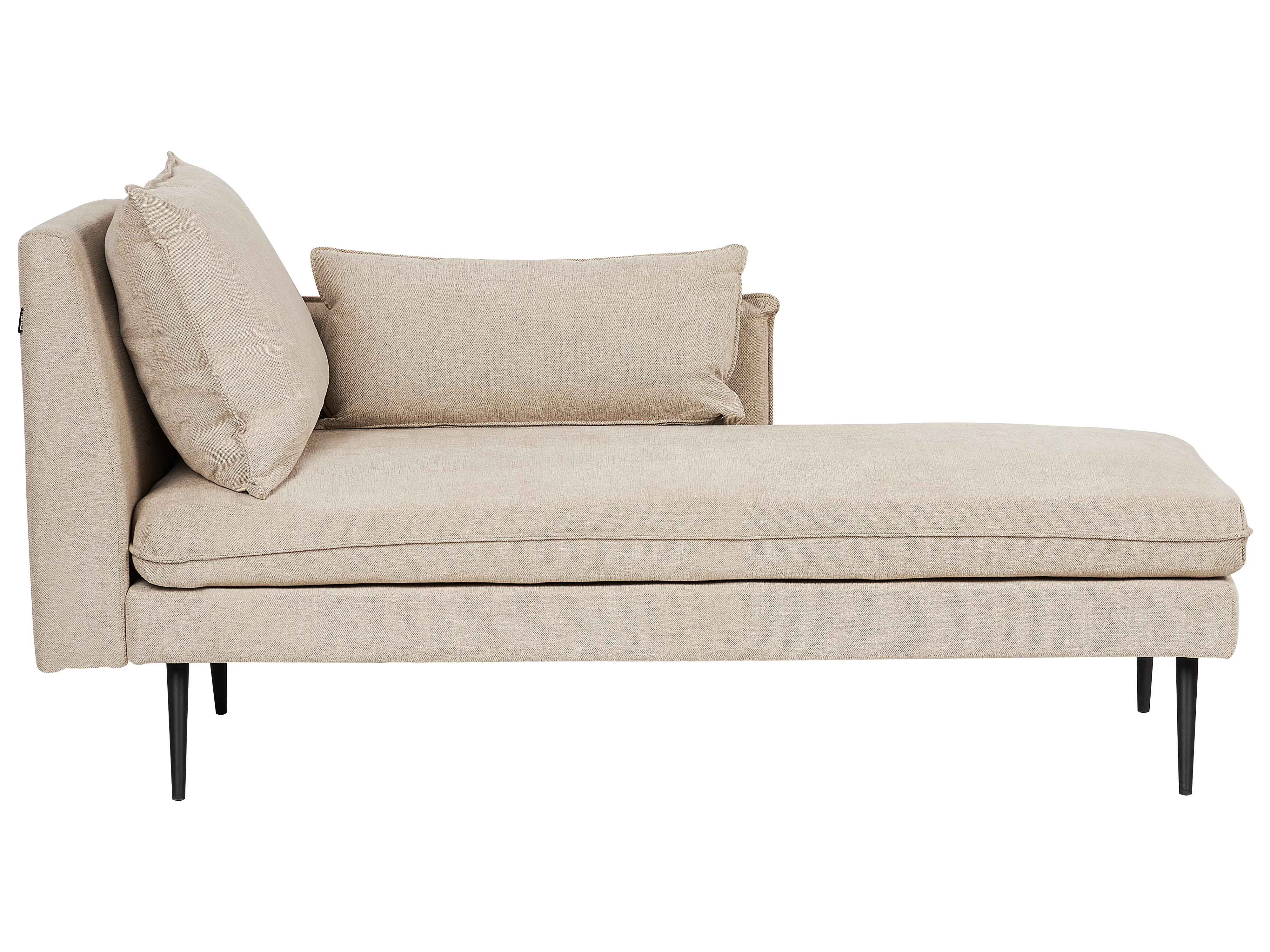 Left-Hand Chaise Longue YERRES Fabric Beige