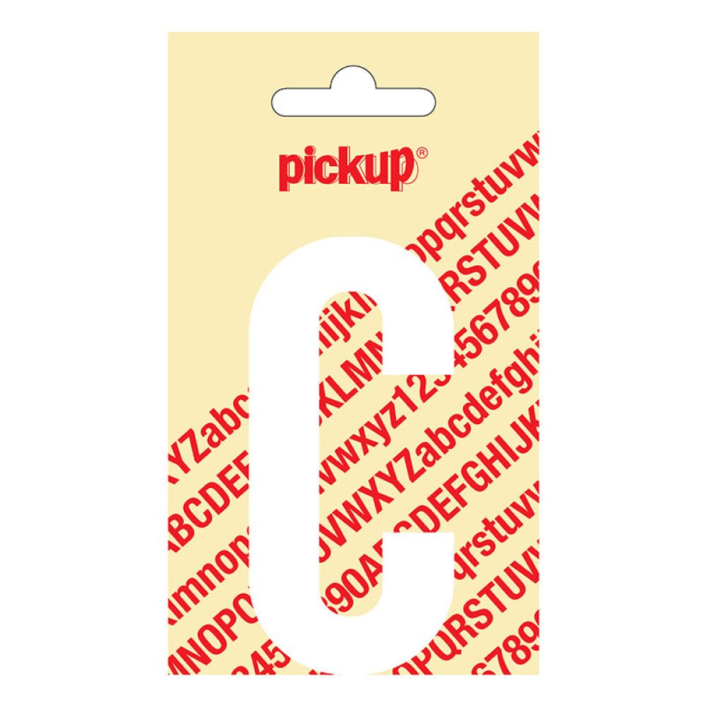 BOKSTAV PICKUP NOBEL C HVIT 90 MM SELVKLEBENDE