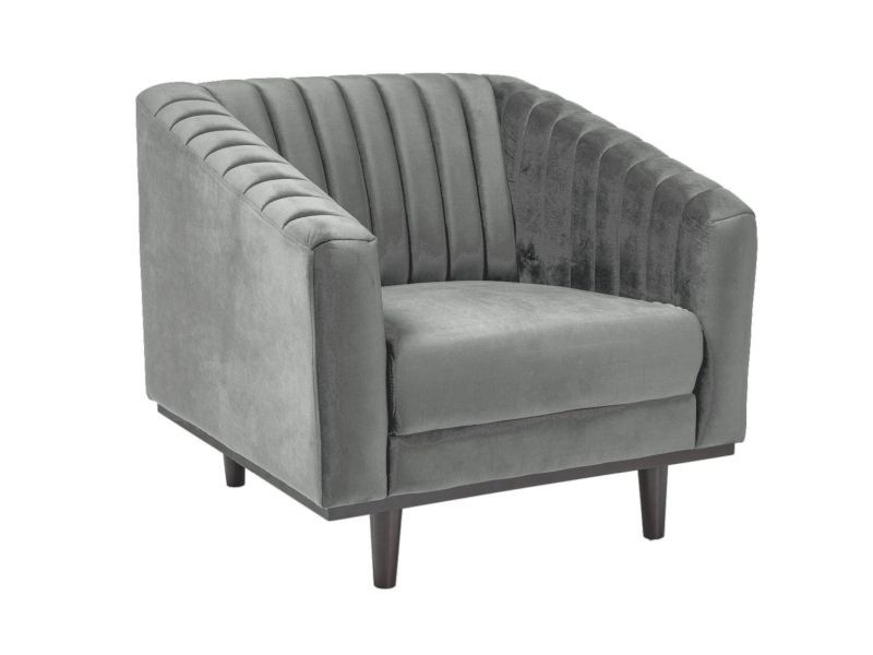 Fotel do salonu ASPREY VELVET 1 szary