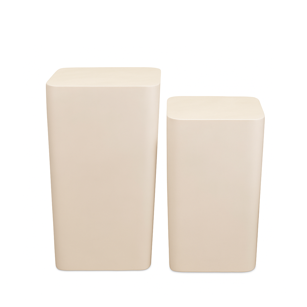 S|P Collection - Bijzettafel 30x30xH47cm/35x35xH53cm 2-delig ivory Mio