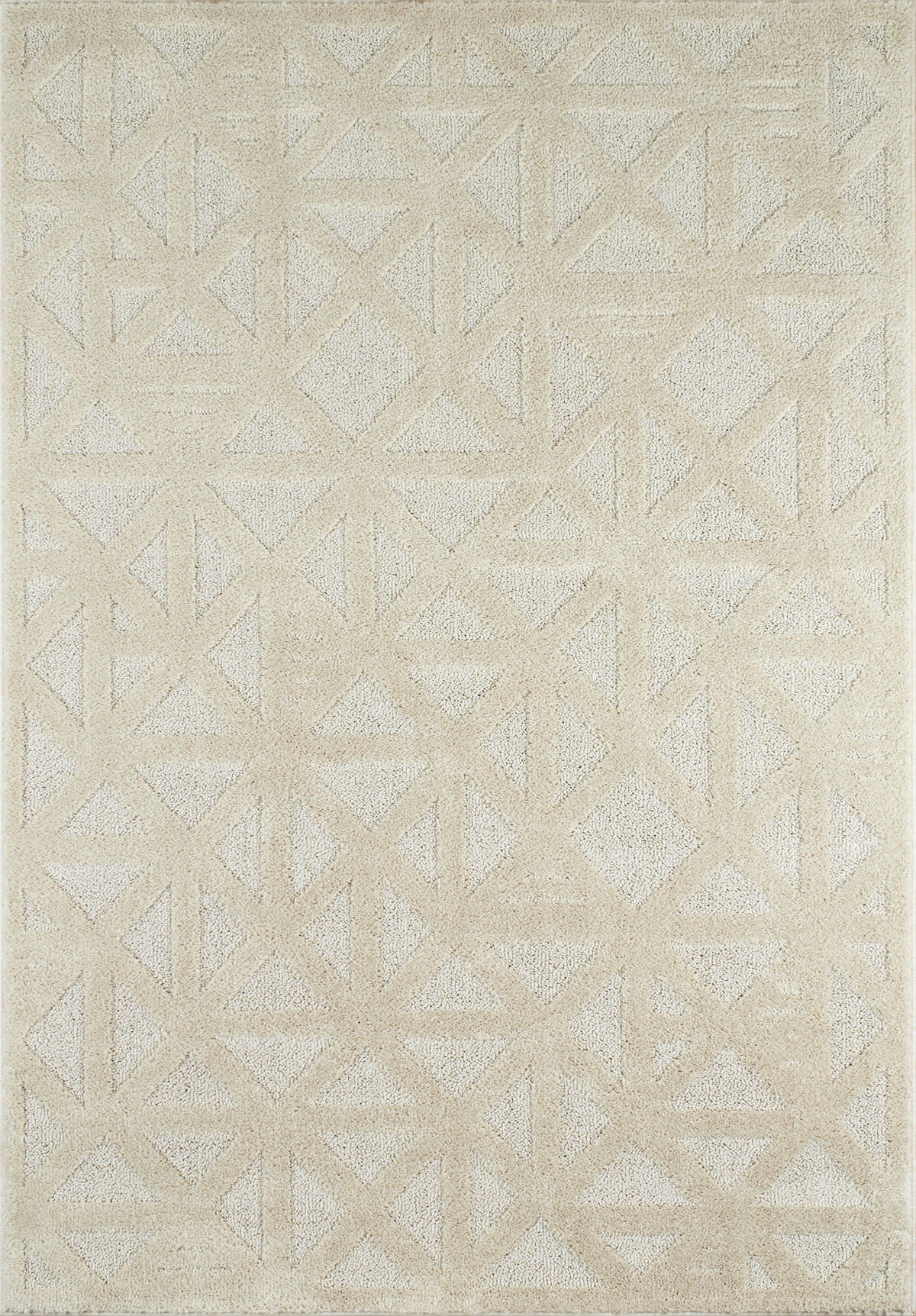 HARMONIE - Tapis salon motif en relief crème - 120x170 cm