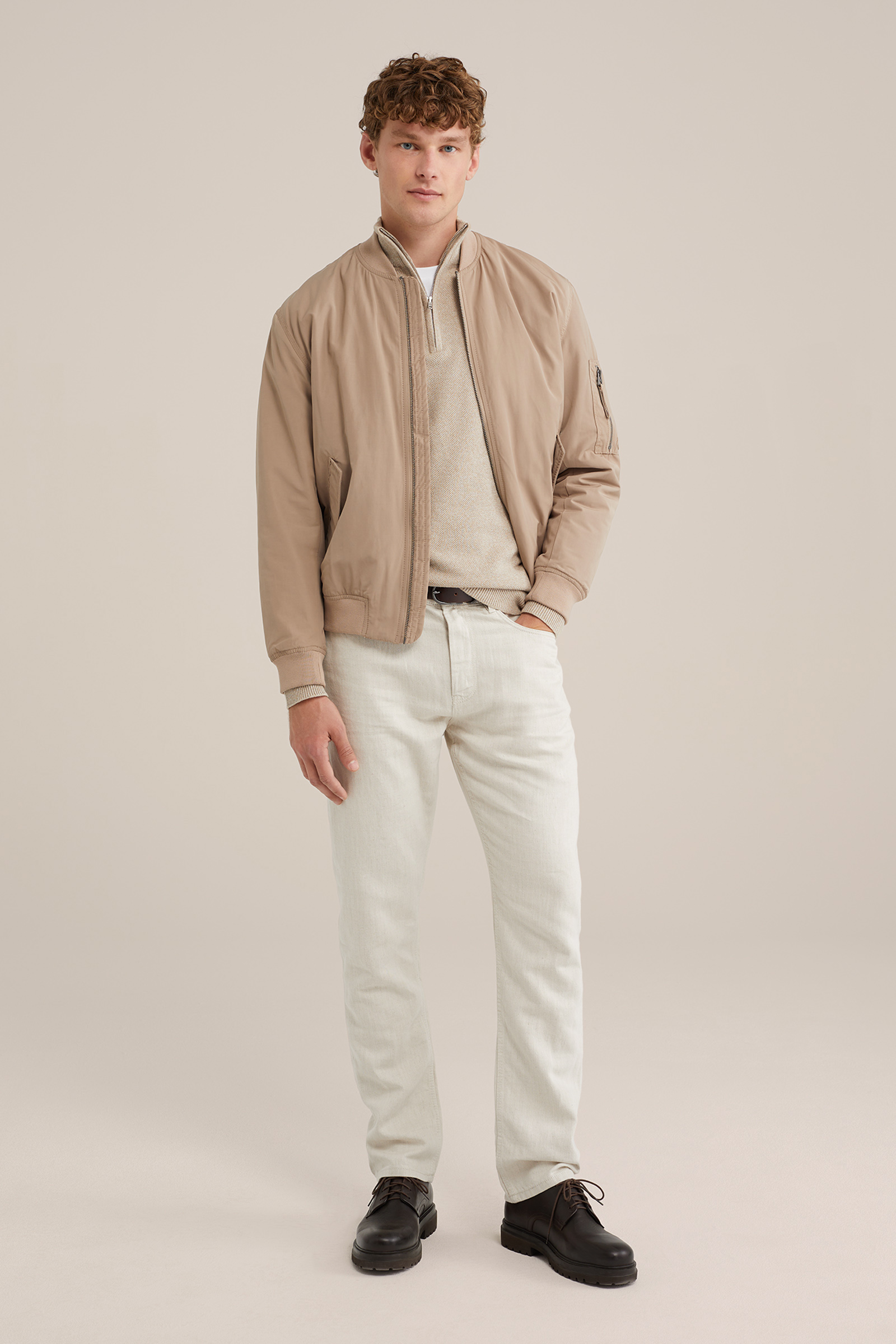 Heren slim fit broek van linnenmix