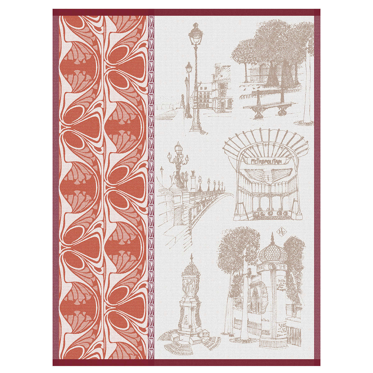 CARNET DE PARIS - Torchon en coton cabaret 60 x 80