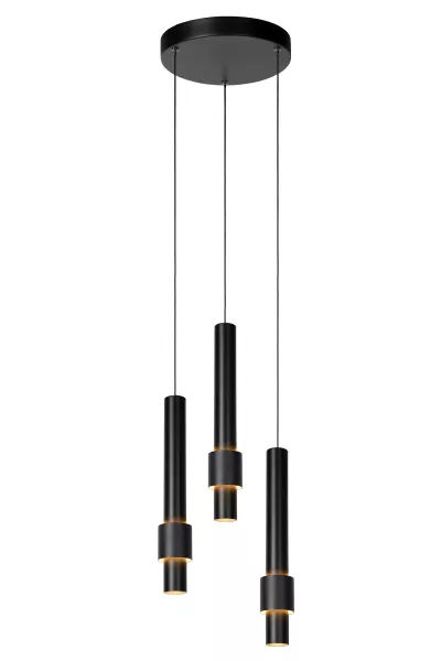 Lampa wisząca MARGARY czarna LED 3x4.3W Ciepła biel 433lm Lucide