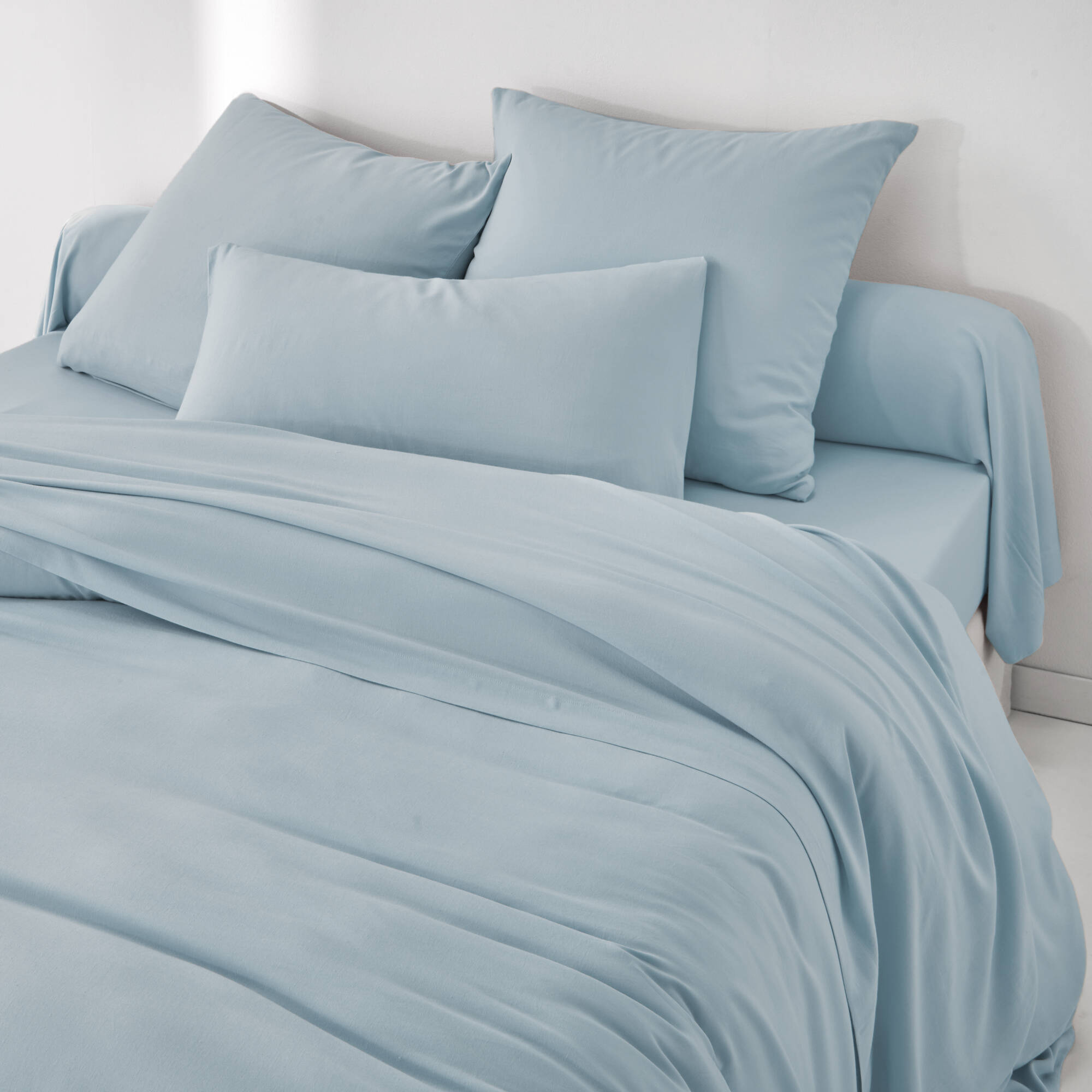 Linge de lit uni en bambou et en lin**