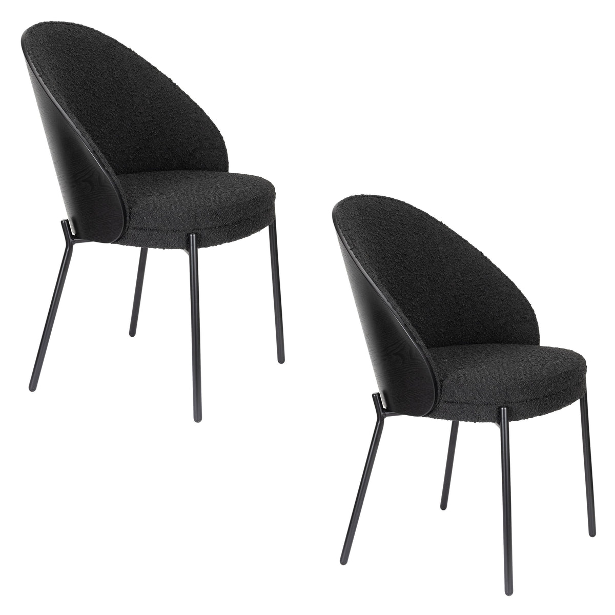 Dutchbone Rodin Eetkamerstoelen Zwart - Set van 2