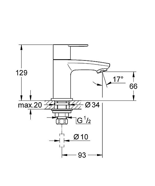 Grohe Eurostyle Cosmopolitan Robinet de lave-mains Taille XS (23039002)