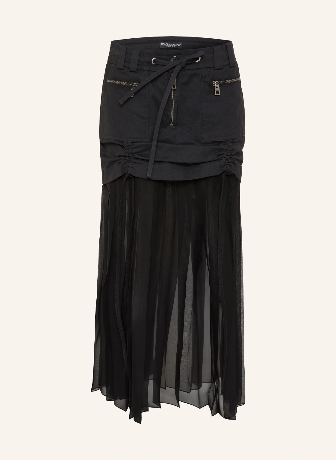 DOLCE & GABBANA Rock mit Seide im Materialmix