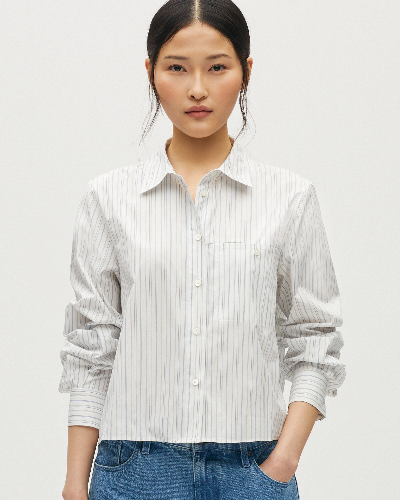 Chemise boxy en coton texturé