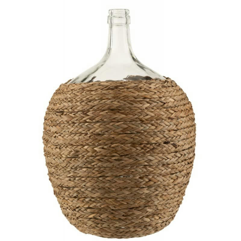 PAILLE - Bouteille couverte paille/verre naturel H53cm