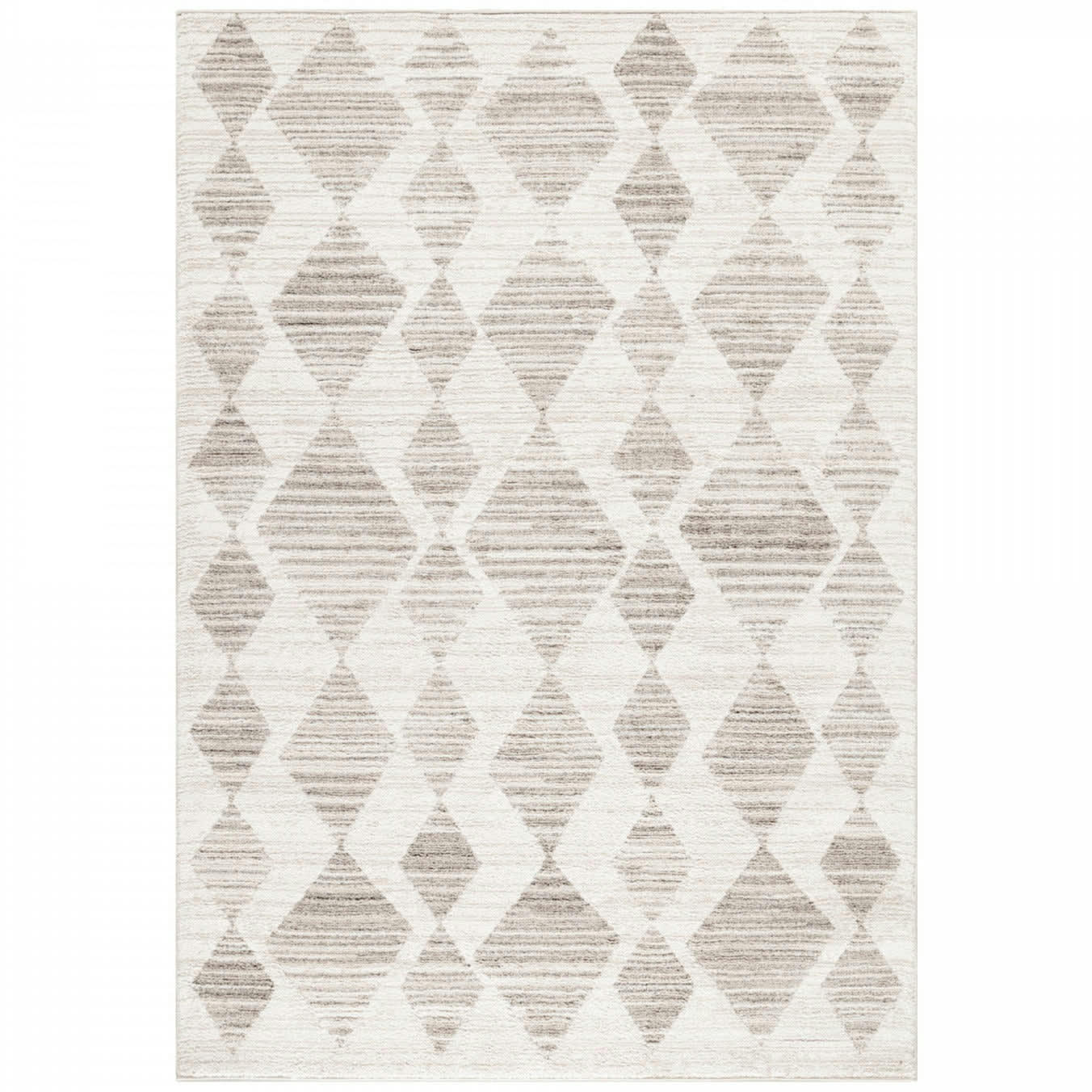 LULA - Tapis bohème effet laine beige et crème 120x170cm