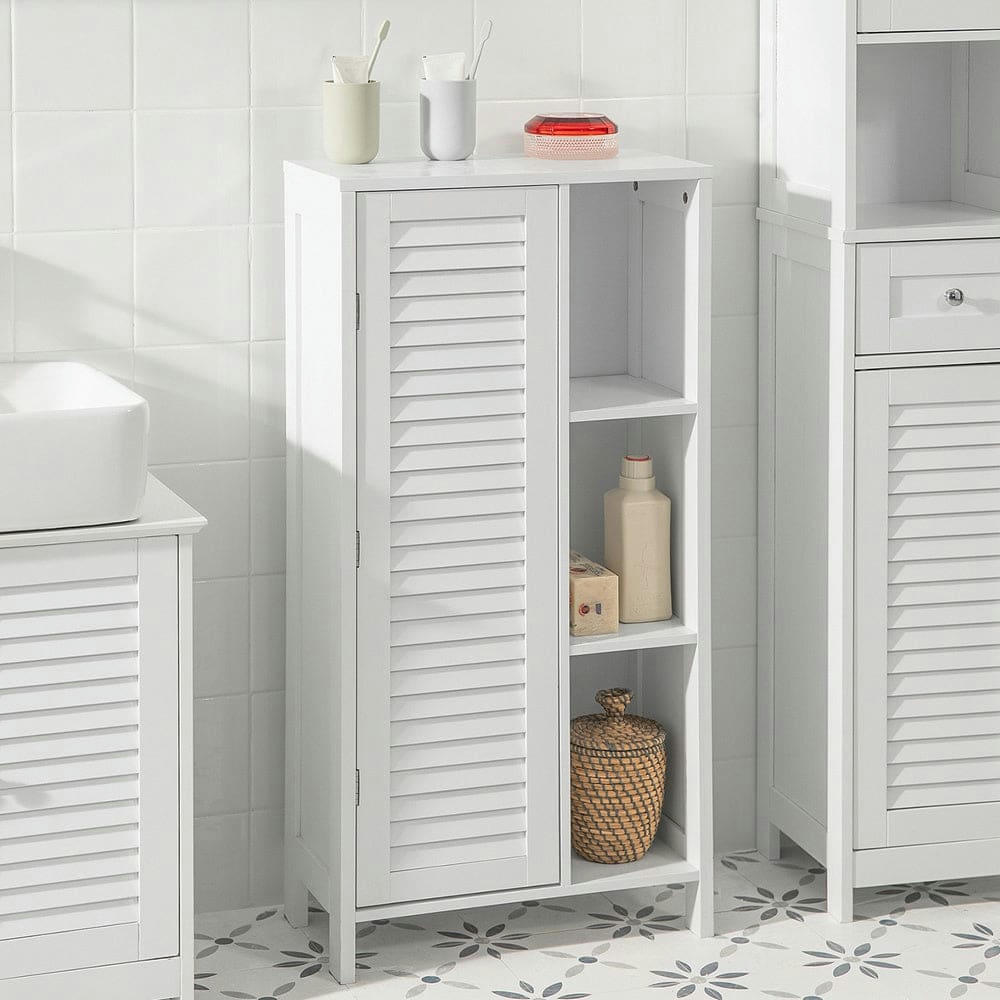 - Meuble bas effet bois blanc