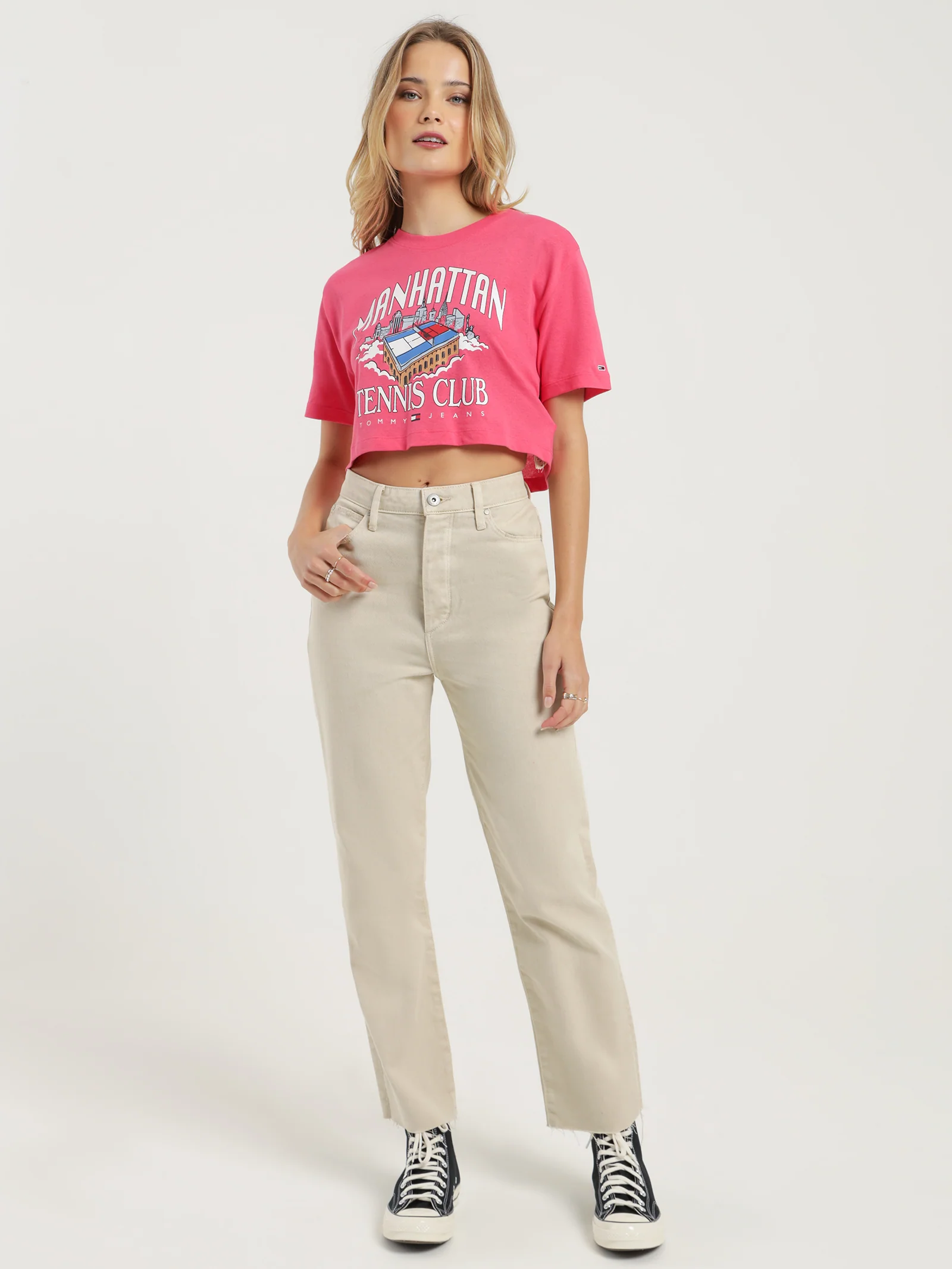 Super Crop Tommy Jeans Tennis Short Sleeve T-Shirt