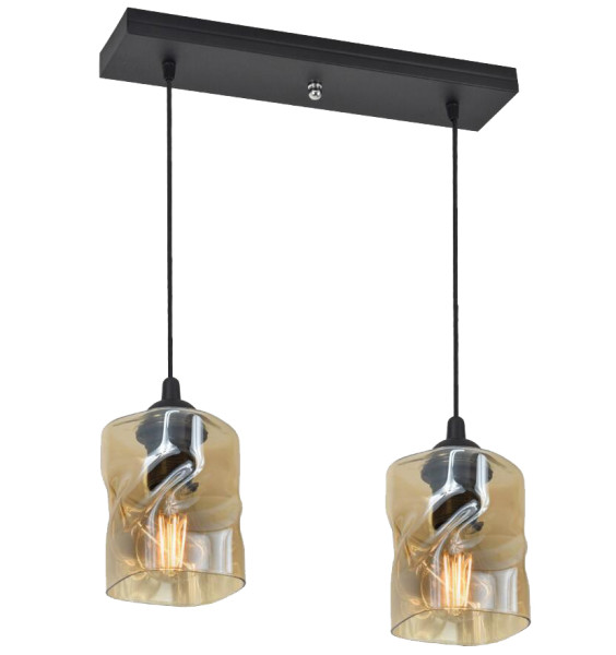 Lampa wisząca czarno-herbaciany FELIS 2xE27x60W wym: 90x44x10 cm Candellux
