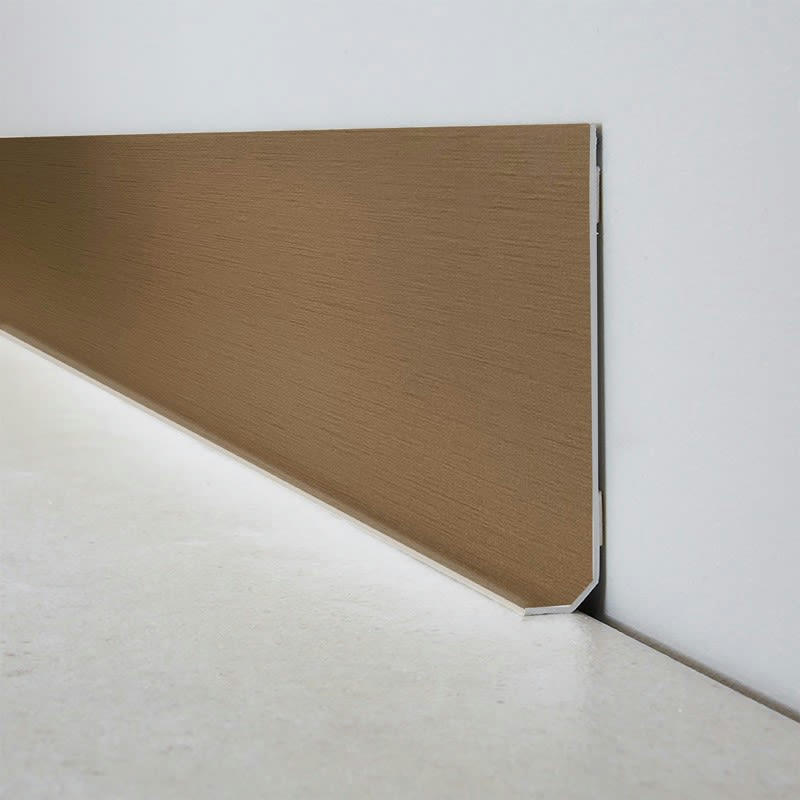 BRONZE BROSSE - Plinthe PVC lot de 10 L100xH. 8cm Marron Rouille Industriel