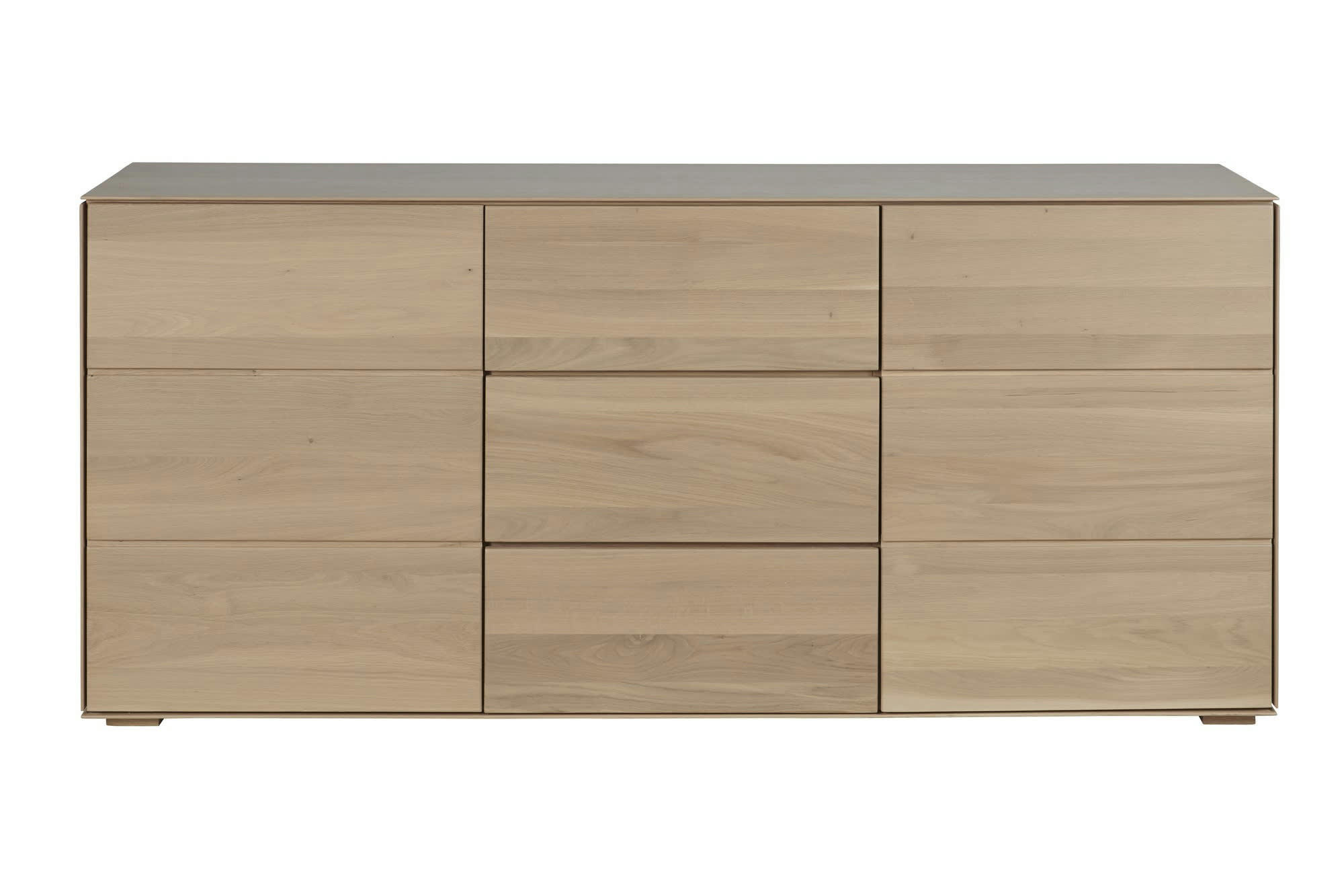 FILIGRAME - Buffet moderne en bois de chêne massif naturel 2 portes 3 tiroirs L180
