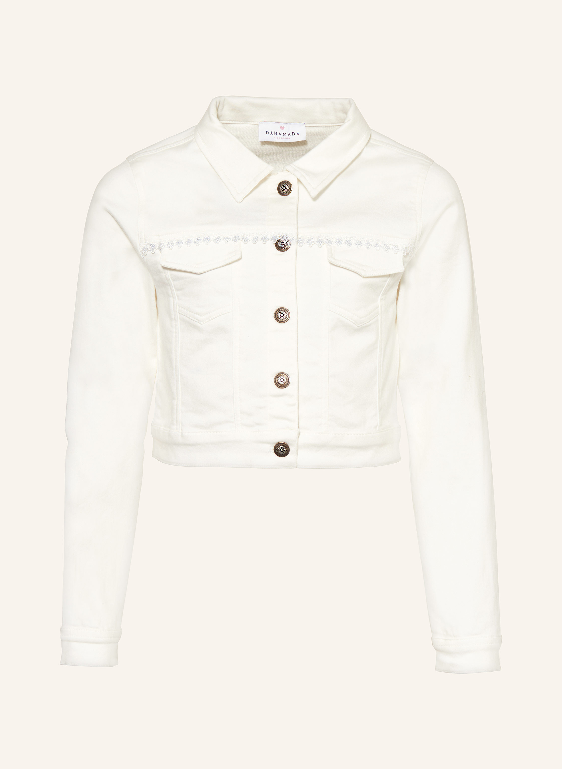 DANAMADE Jeansjacke mit Spitze und Pailletten