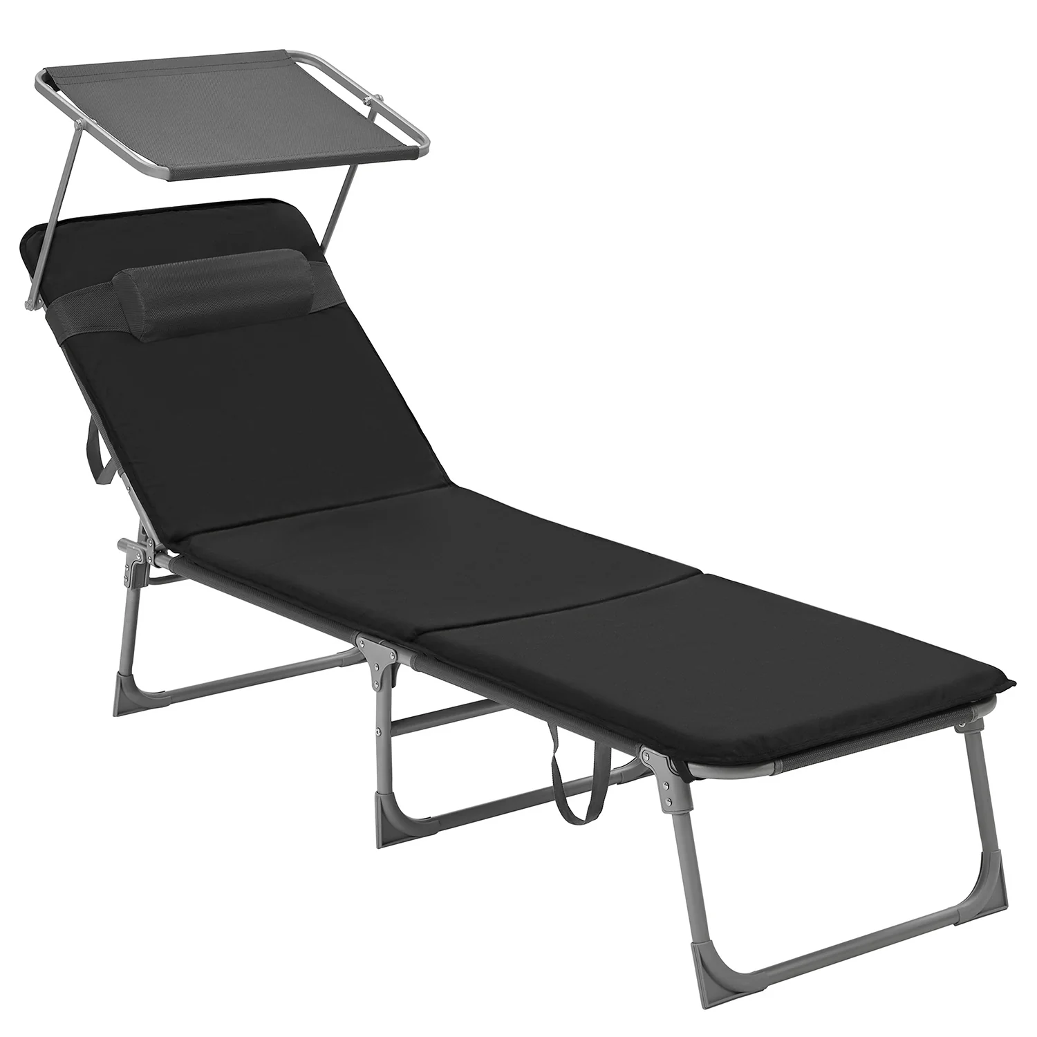 Méridienne pliable noir confortable