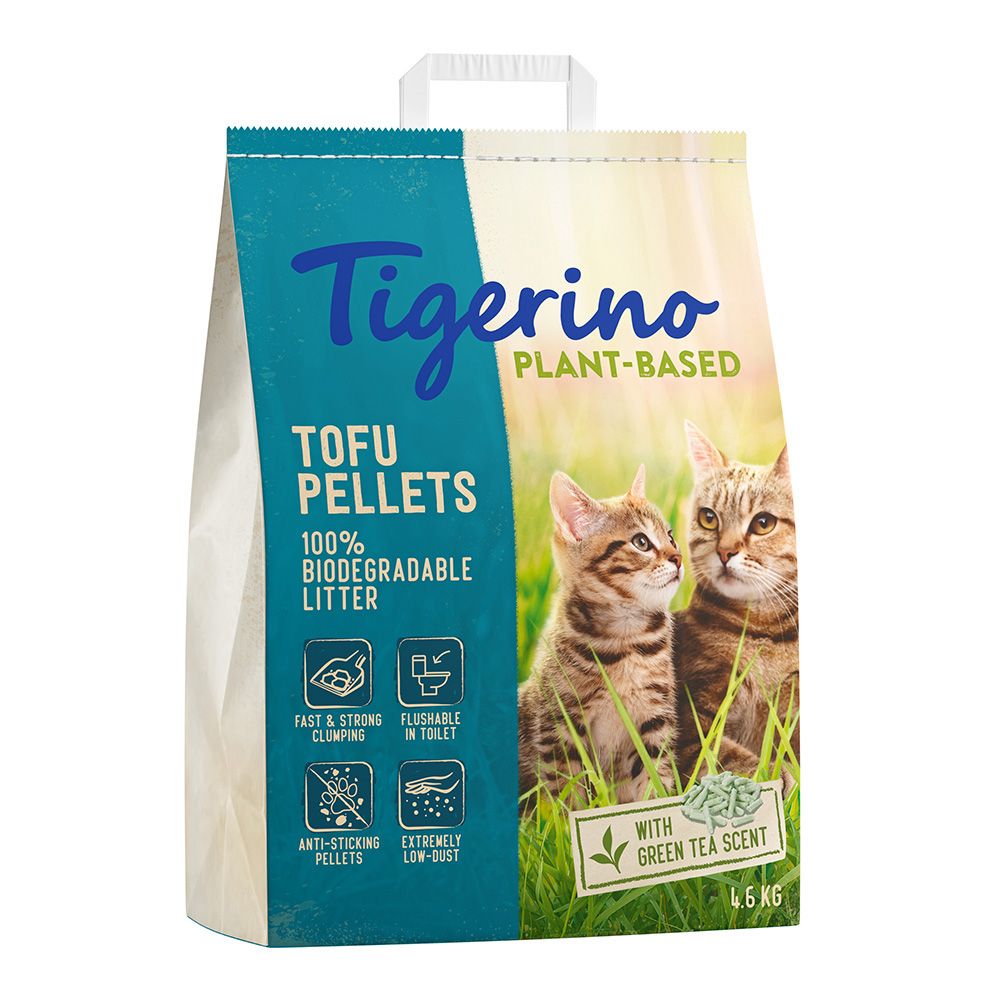 Tigerino Plant-Based Litter Tofu Pellets - Green Tea Scent