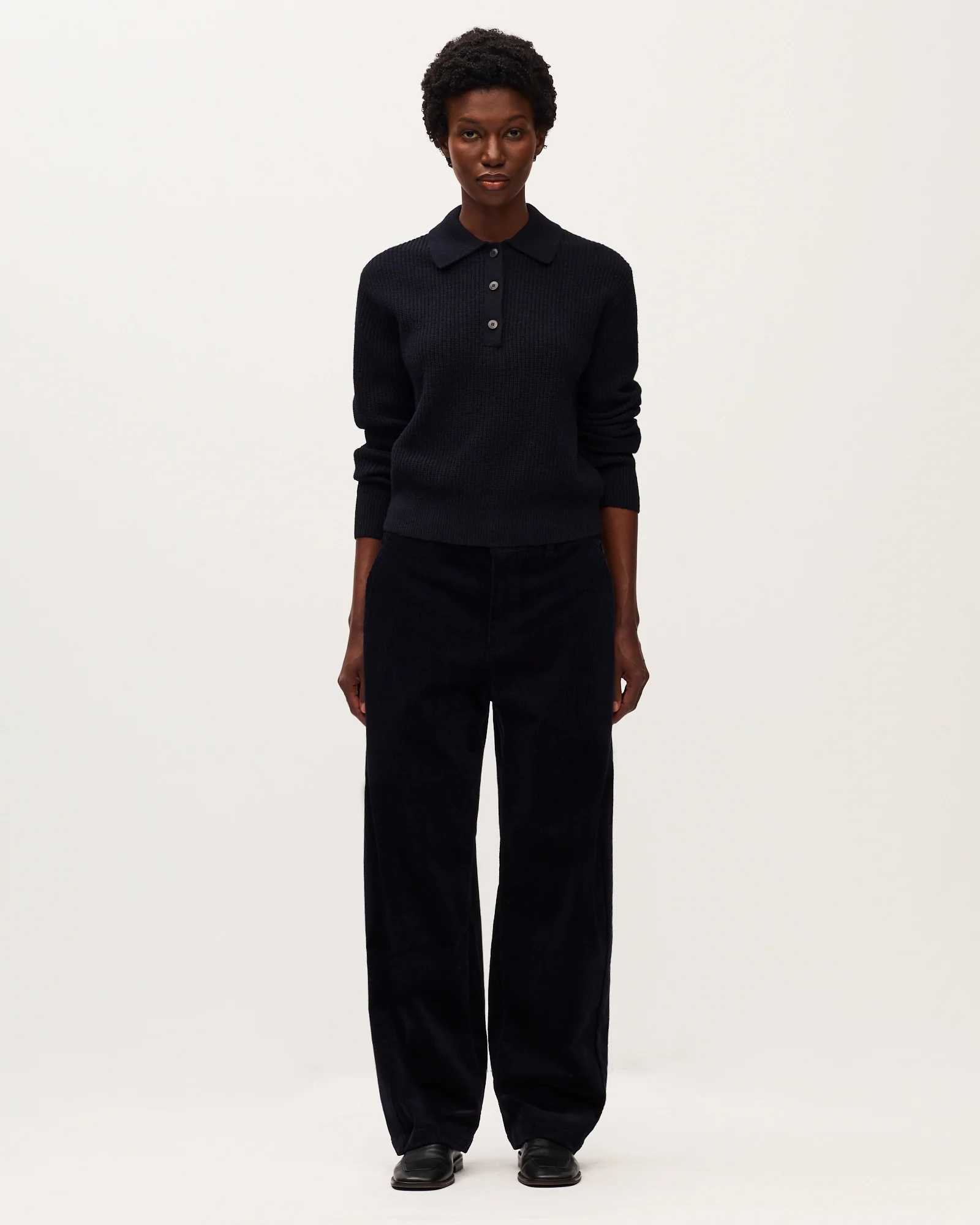 Pantalon barrel en velours côtelé