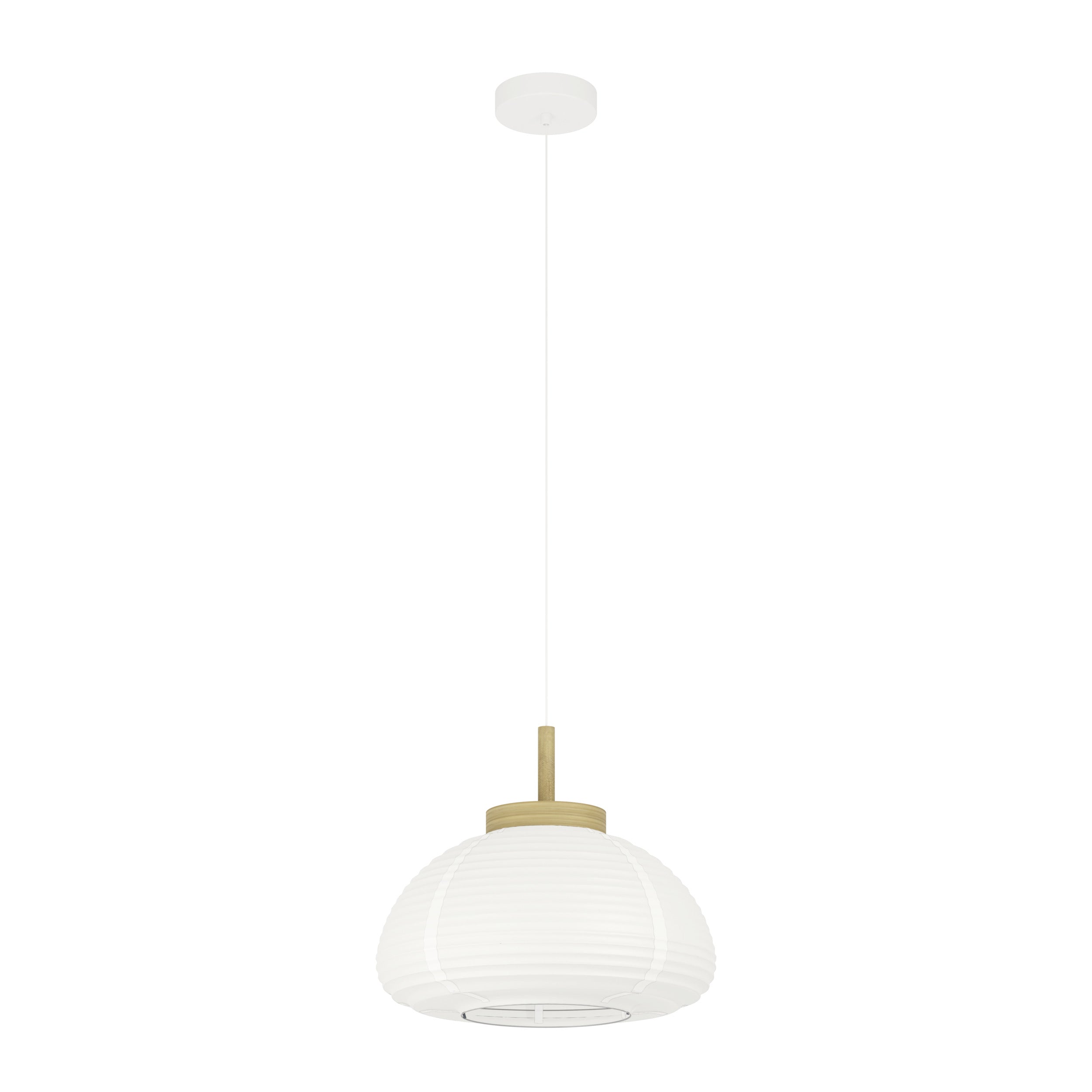 EGLO hanglamp Summerhill - e27 - hout/papier - wit/bruin