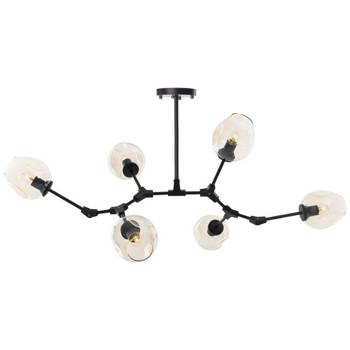 LAMPA WISZĄCA MODERN ORCHID-6 130cm bursztyn czerń