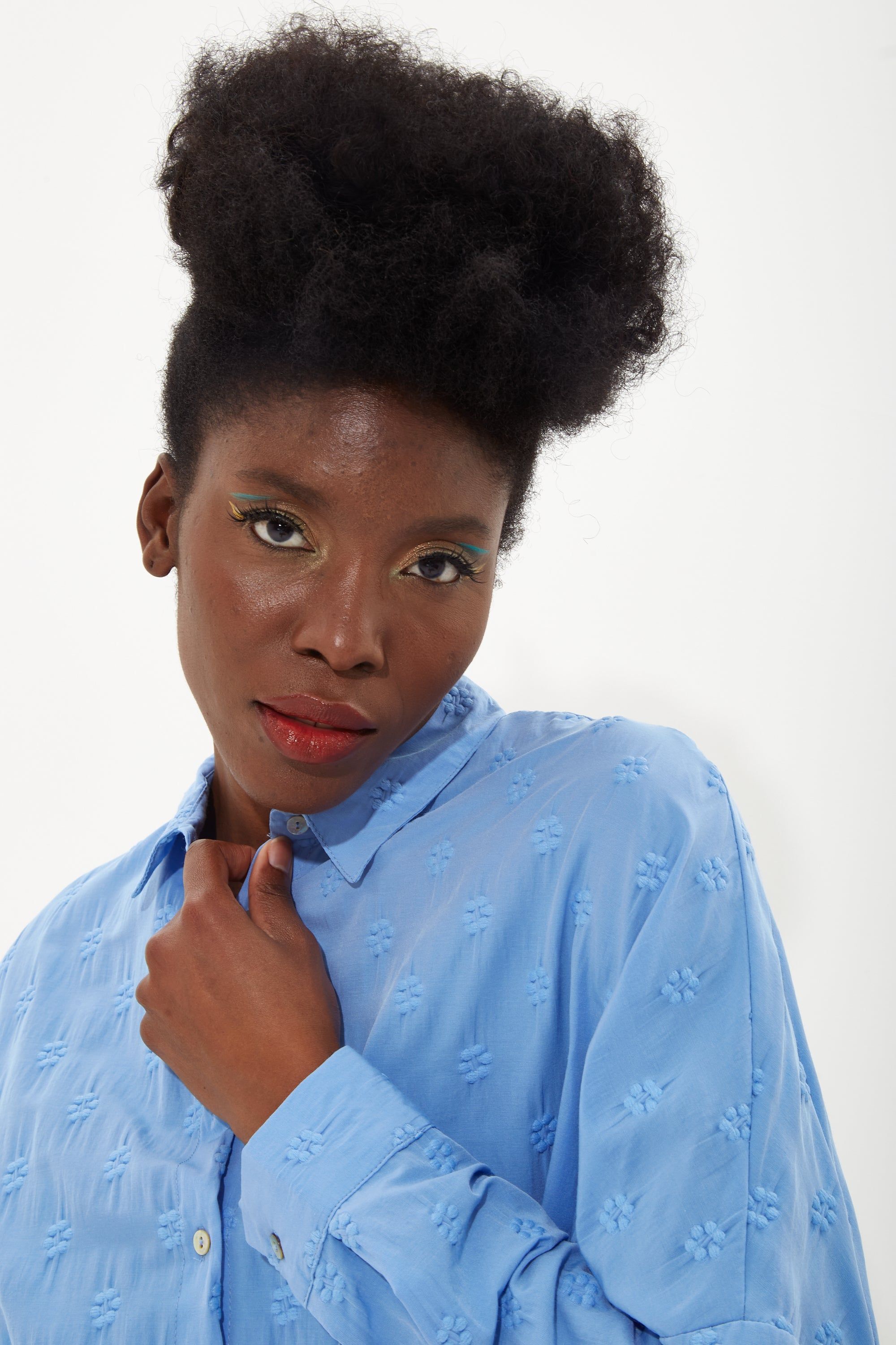House of Holland Blue Jacquard Shirt