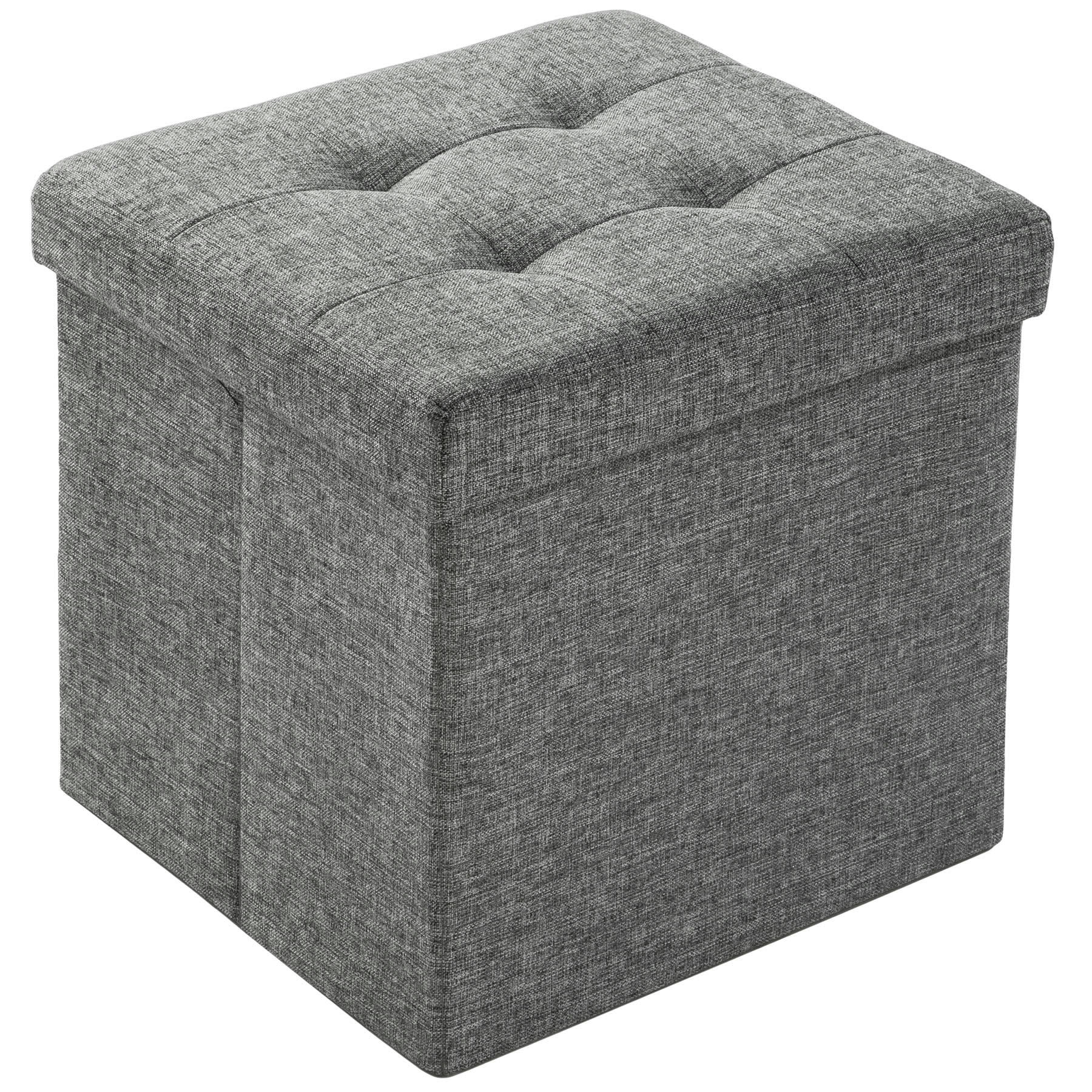 - Banc Tabouret Coffre de rangement Pliable gris clair