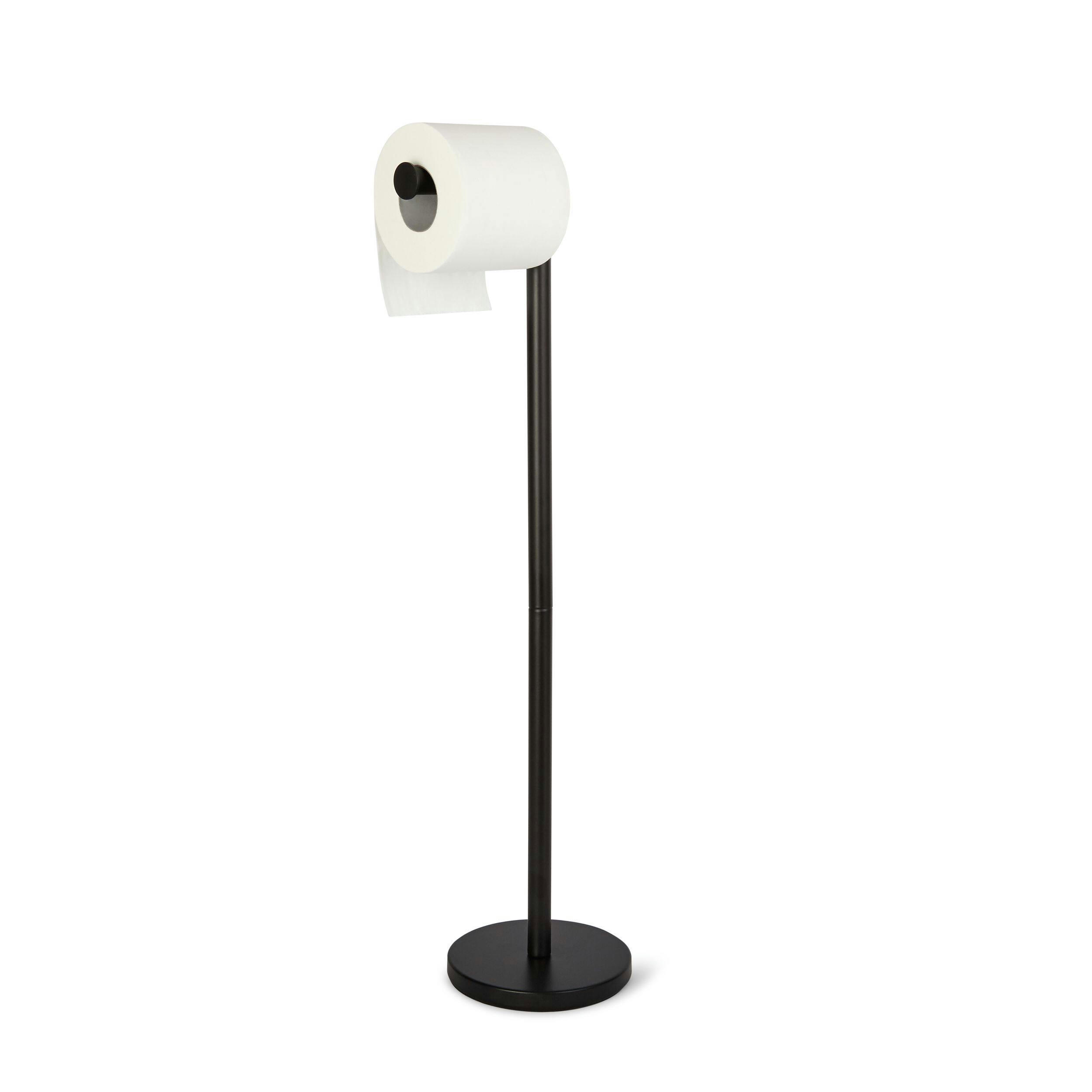 Toilet Paper Holder Stand, Matte Black