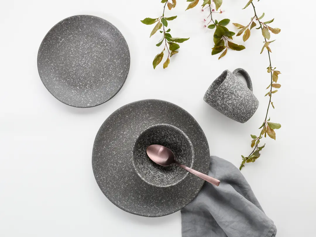Geschirrset 16-teilig Granit