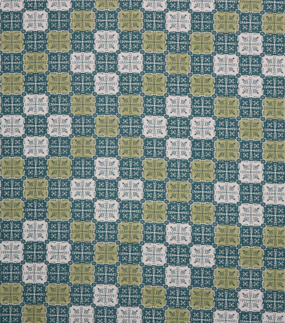 Blue & Green Checkered Super Snuggle Flannel Fabric