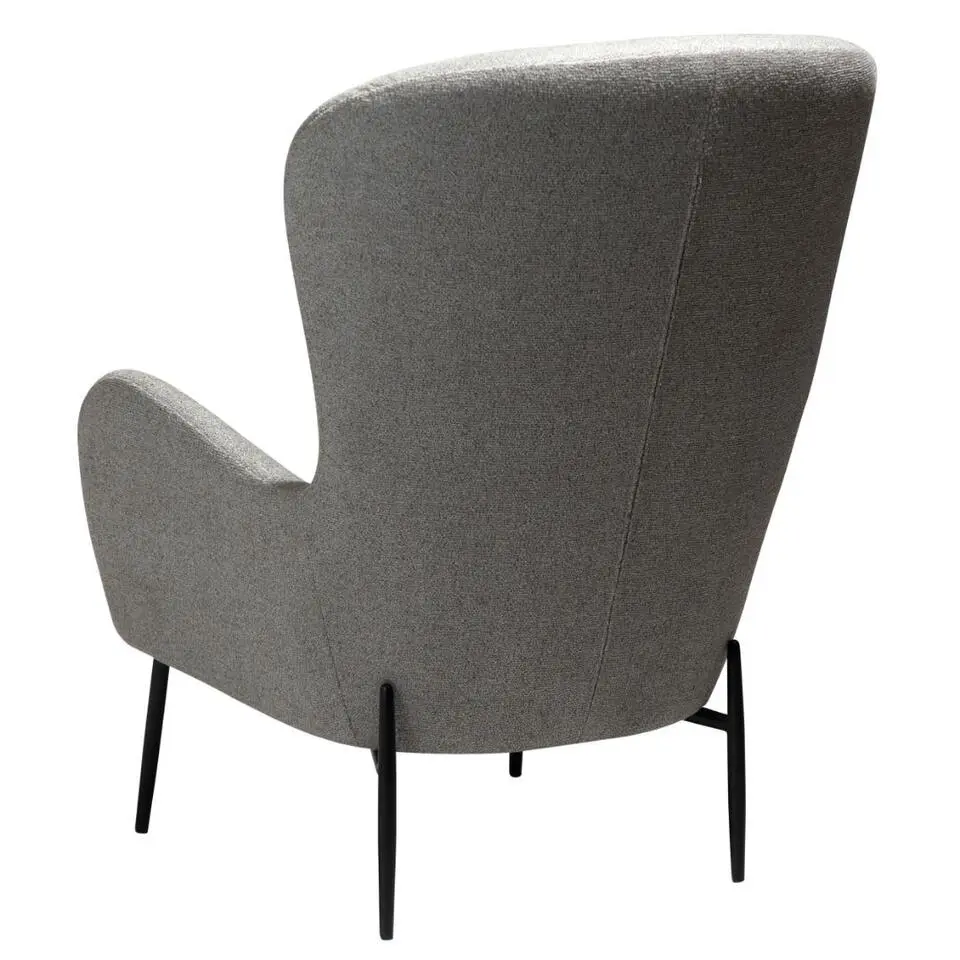 Hioshop Glam Dan-Form fauteuil met armleuningen boucl&eacute; lichtbruin