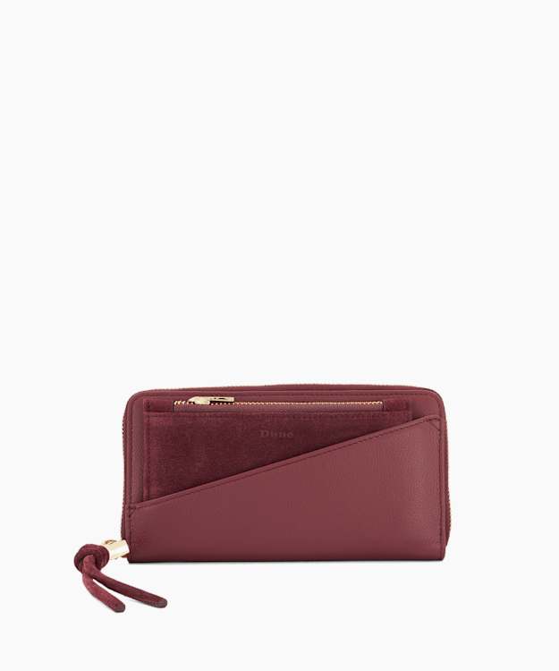 Kindling Burgundy - Leather Zip-Around Wallet