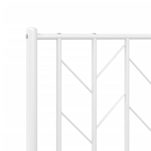 NNEVL Metal Bed Frame with Headboard and Footboard&nbsp;White 107x203 cm