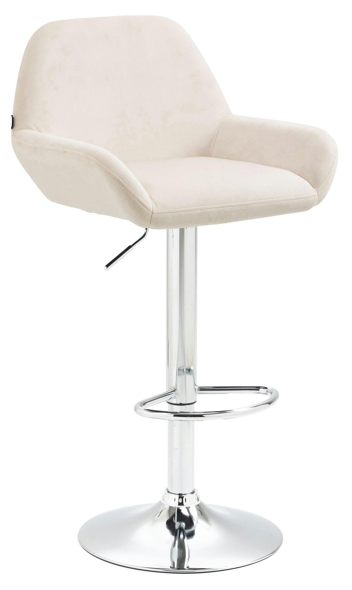 VELOURS - Tabouret de bar velours ajustable pivotant velours Crème