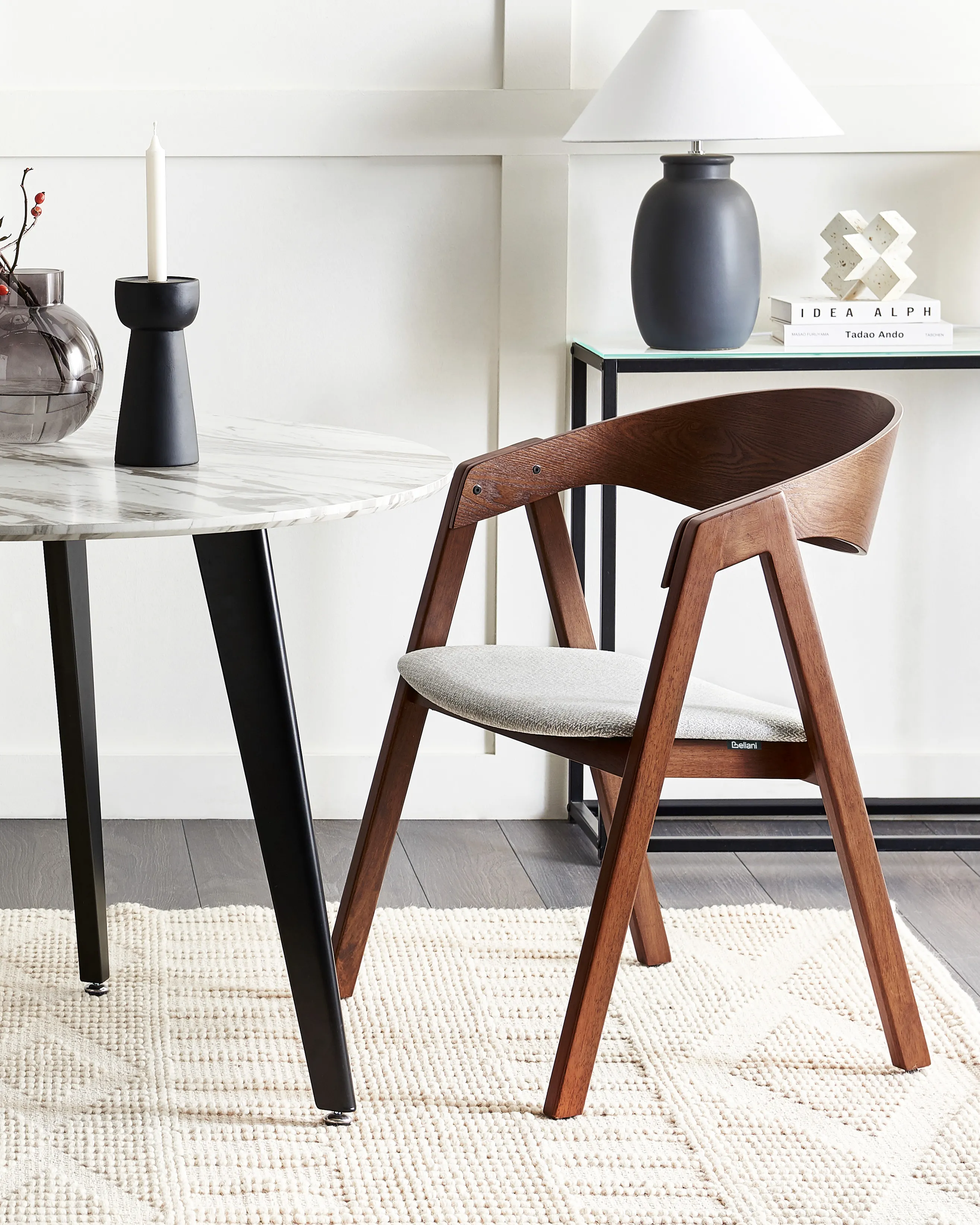 Set of 2 Dining Chairs YUBA Wood Light Grey
