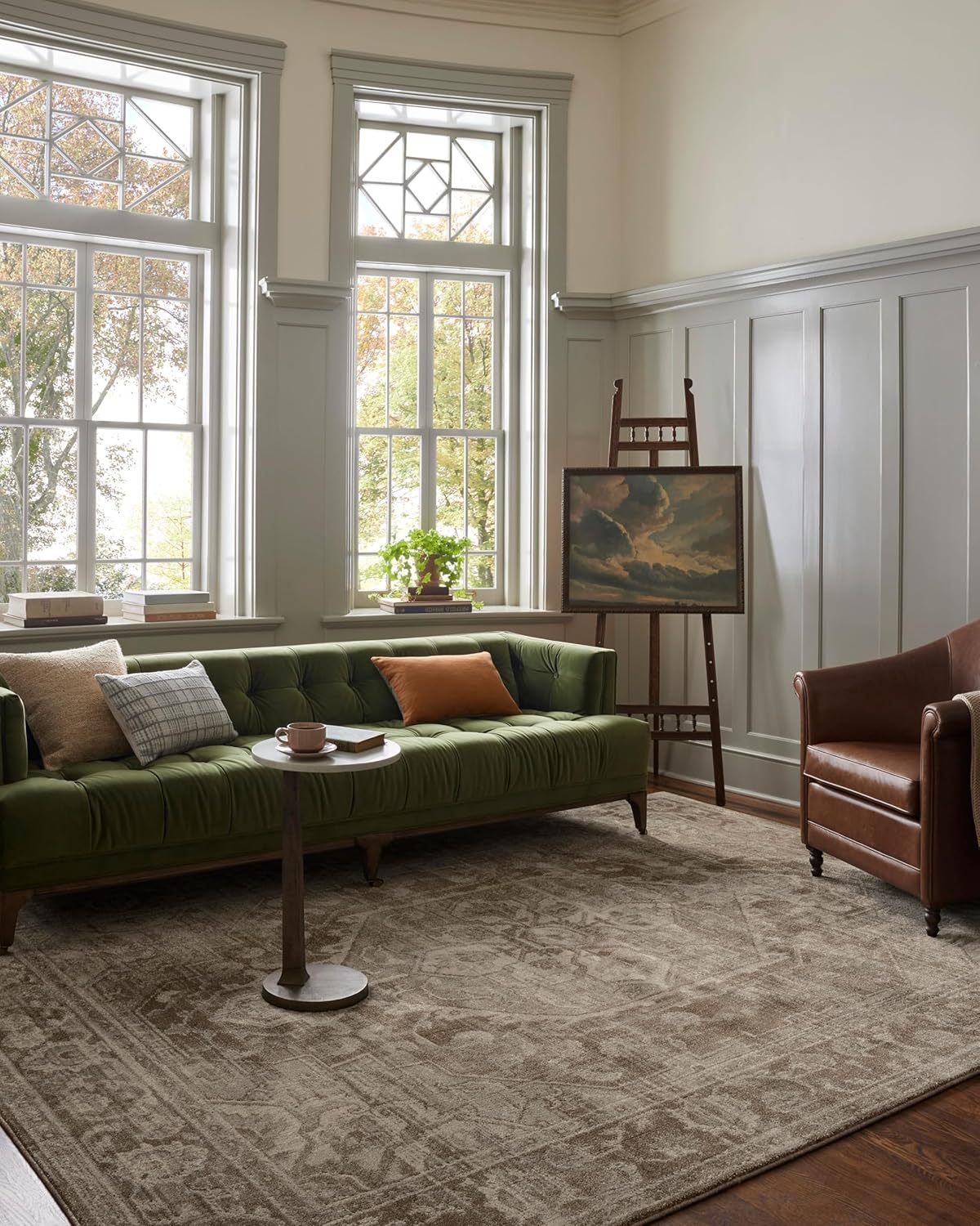 Loloi Magnolia Home by Joanna Gaines Mona Collection MOA-01 Cocoa/Stone 7'-6 x 10' Area Rug