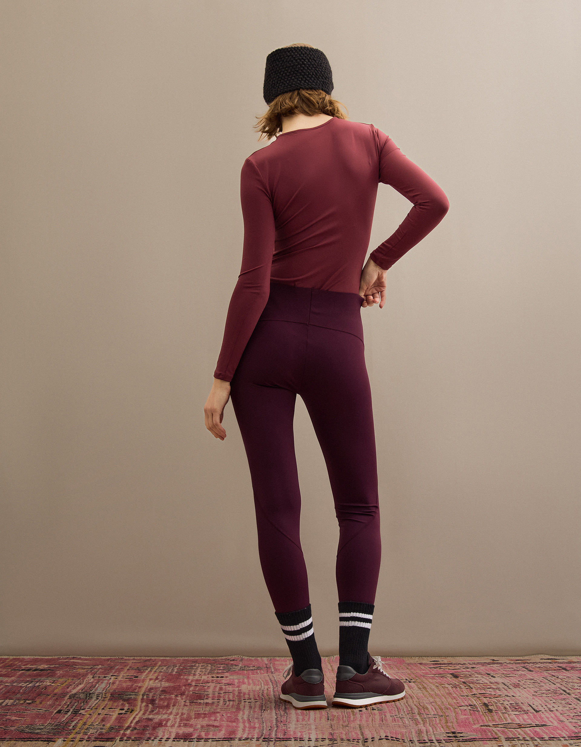 Leggings, Mulher, Vermelho Escuro