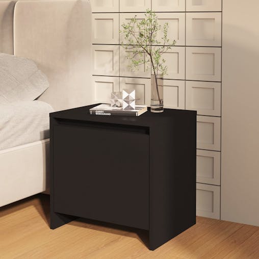 NNEVL Bedside Cabinet Black 45x34x44.5 cm Chipboard