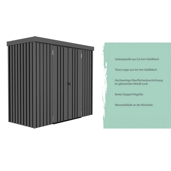 Geräteschrank, BxHxL: 213 x 185 x 98 cm, abschließbar